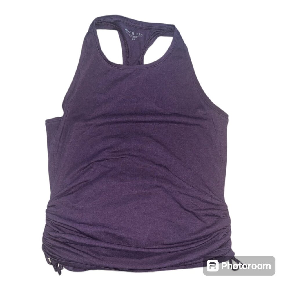 Women's Athleta Racerback Tank Top Purple Cinched Size XSmall